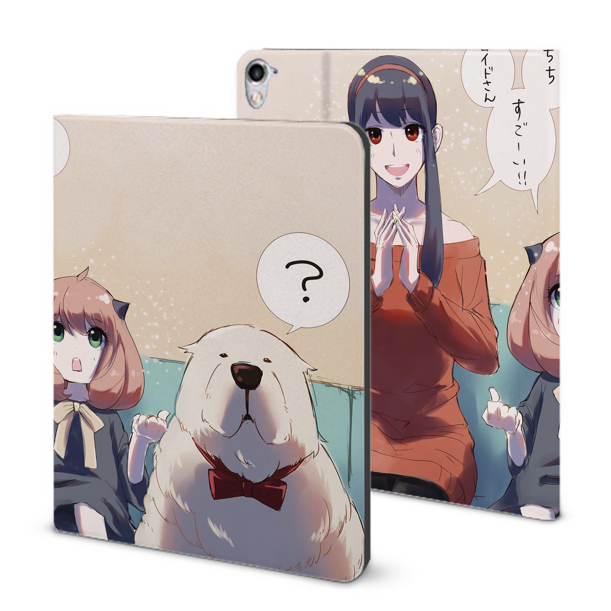 （画像用） SPY×FAMILY间谍家家酒 IPad ケース ブック型 PUレザー TPU 耐衝撃 軽量 薄型 ペン収納なし 全面保護 IPad 各モデル対応